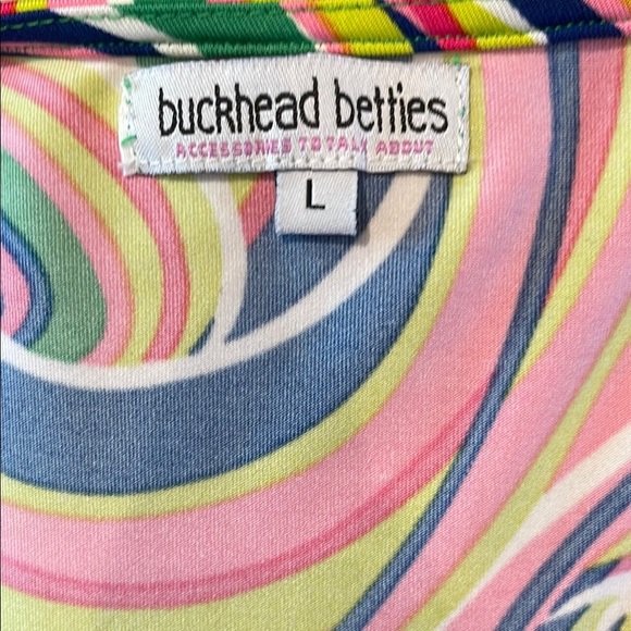 BUCKHEAD BETTIES Yellow and Pink Long Sleeve Scoop Neck Sundress - Picture 5 of 7